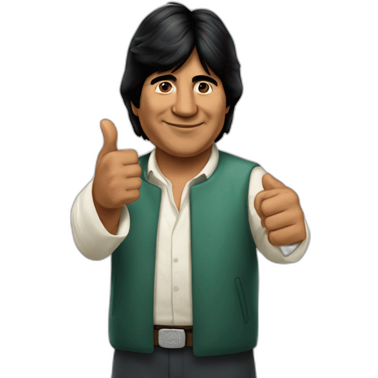 Evo Morales thumb Up pointing emoji