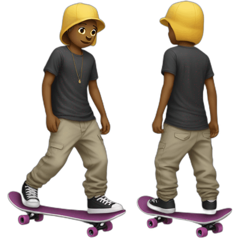 skateboarder with baggy pants emoji