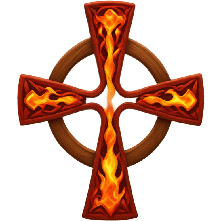 Celtic cross with Earth on fire  emoji