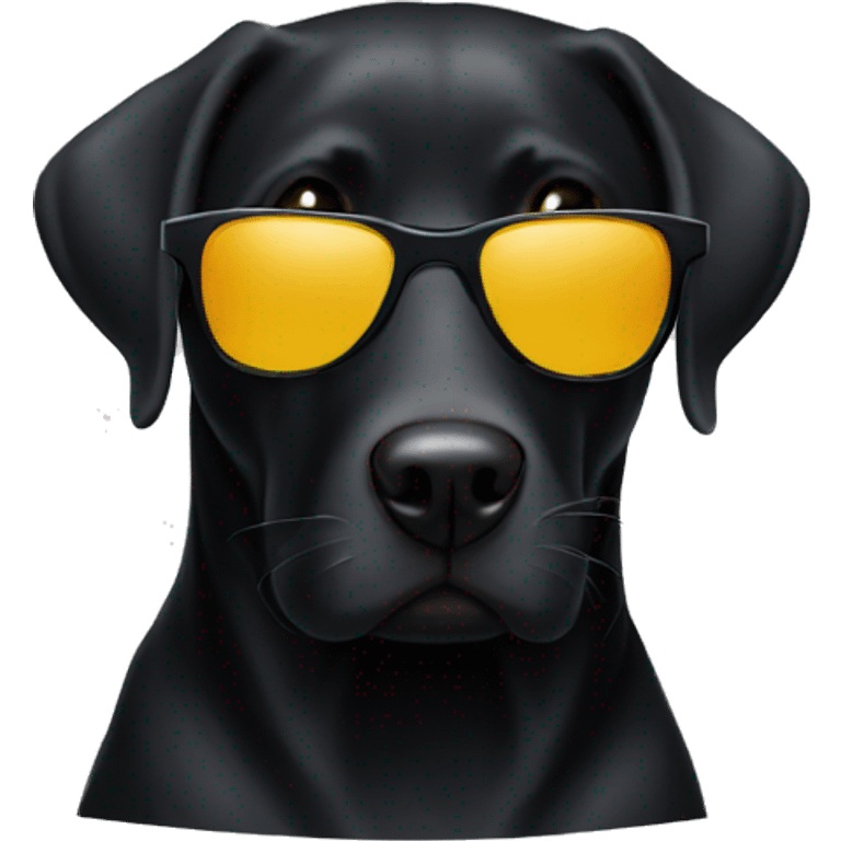 black labrador with sunglasses emoji