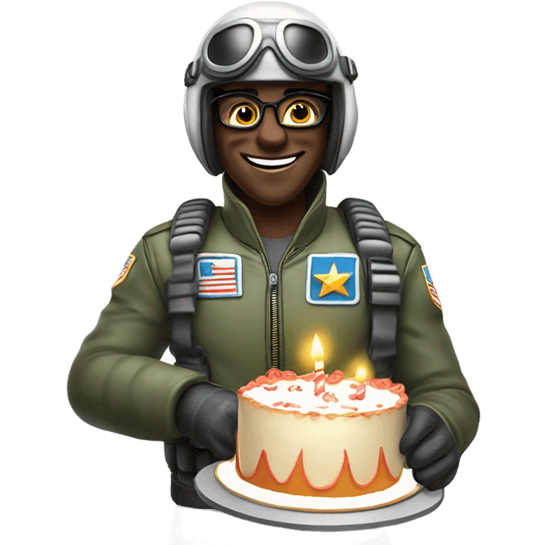 Rola do cooler as a fighter pilot celebrating his birthday emoji