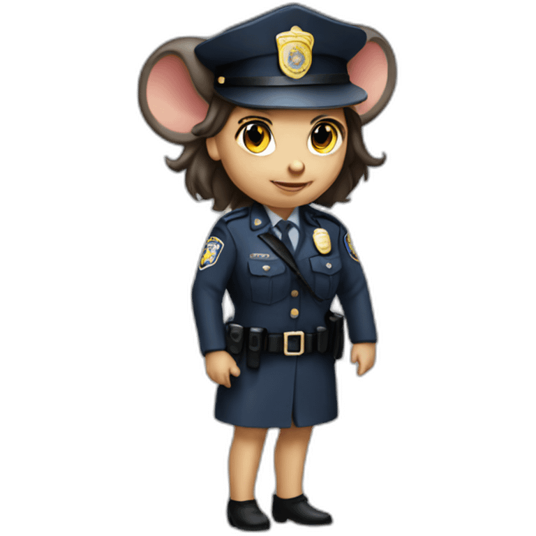 rat woman brunette police emoji