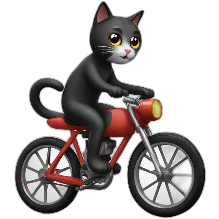 Cat riding a tt bike emoji