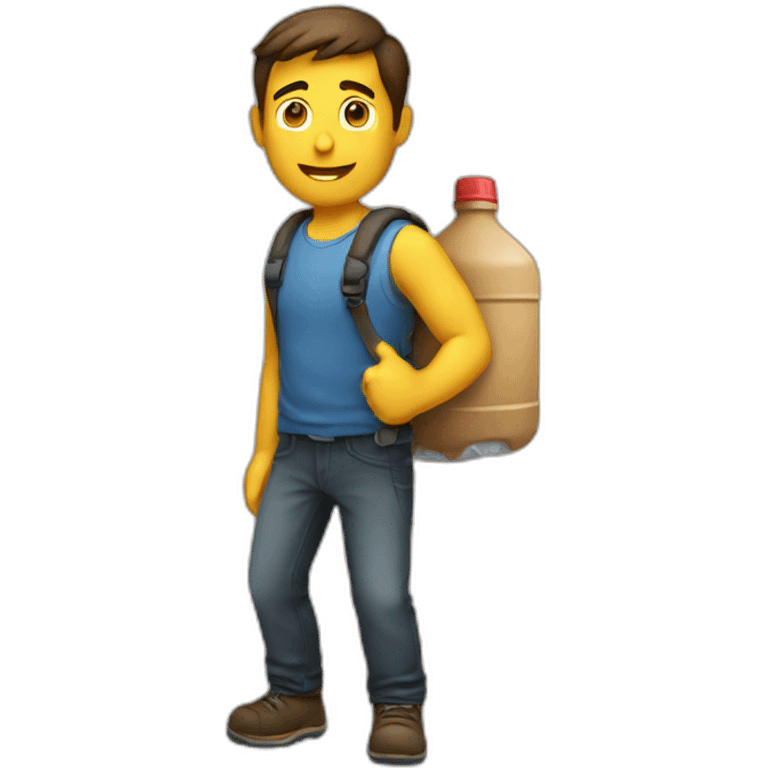 A man carries a bottle 19 l emoji