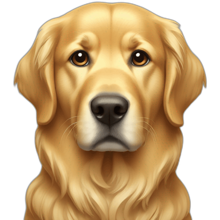 golden retriever serious businessman emoji