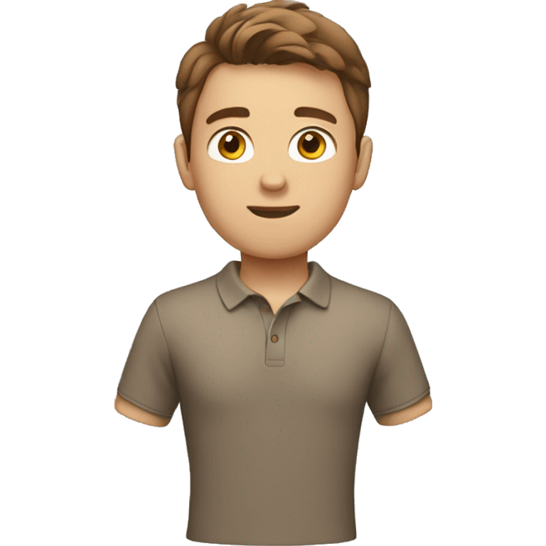 young man with a polo shirt, brown hair emoji