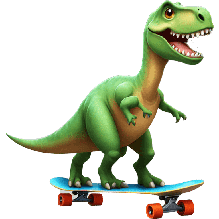 dinosaur on a skateboard emoji