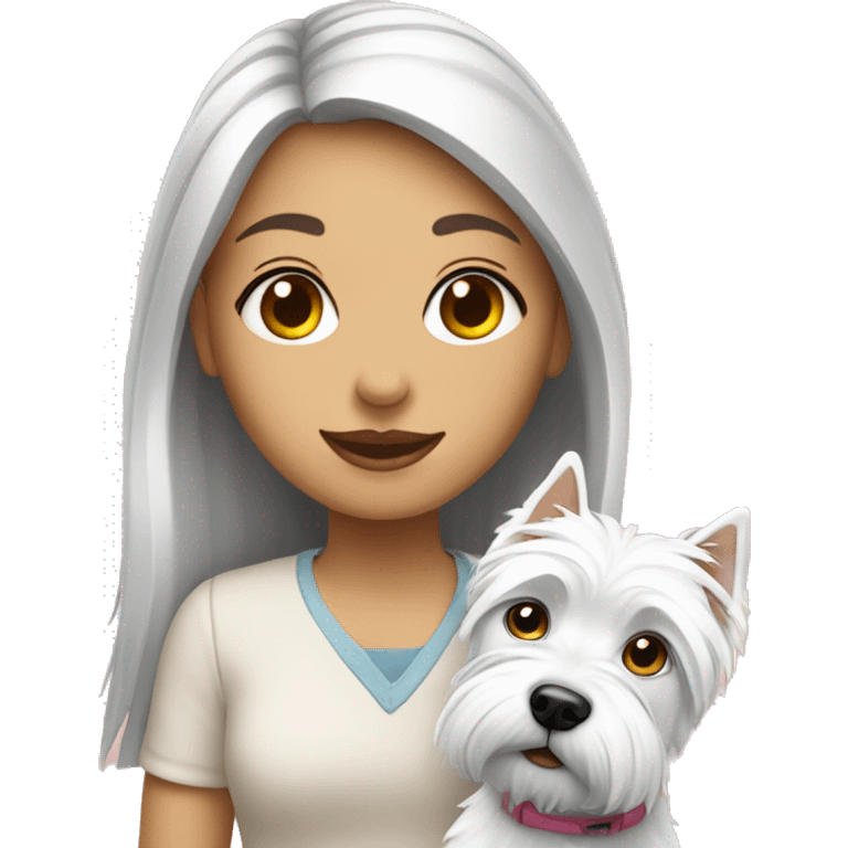 Girl with westie emoji