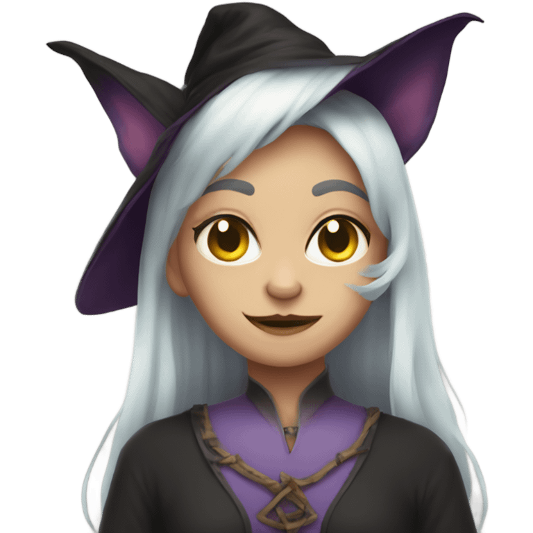 Neglectful cat witch  emoji