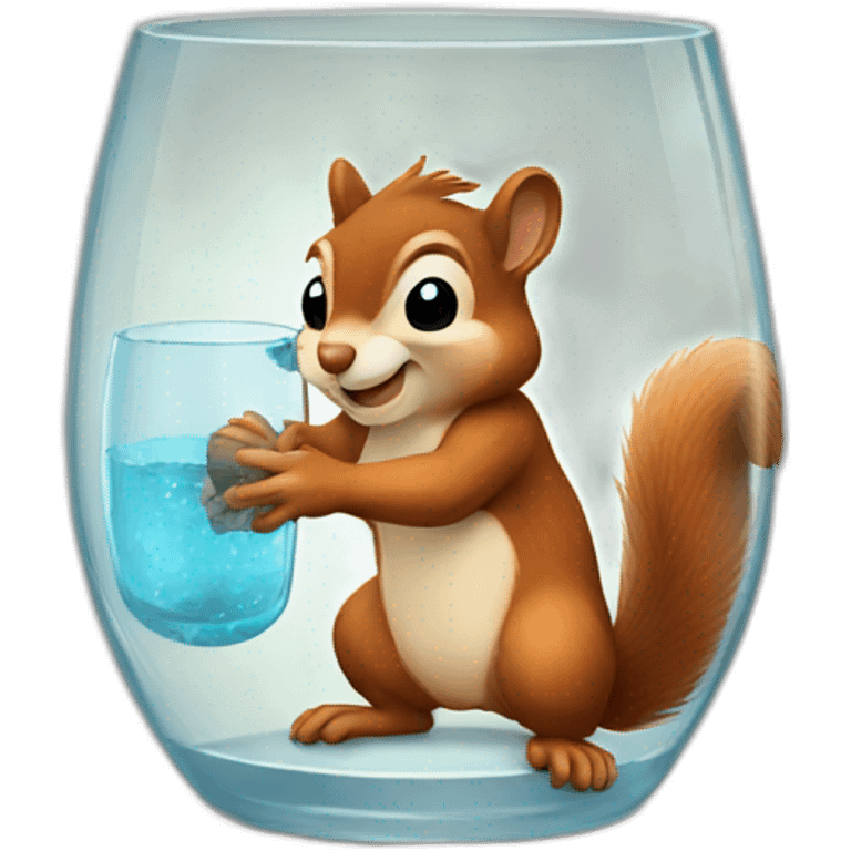 Squirrel with glass emoji