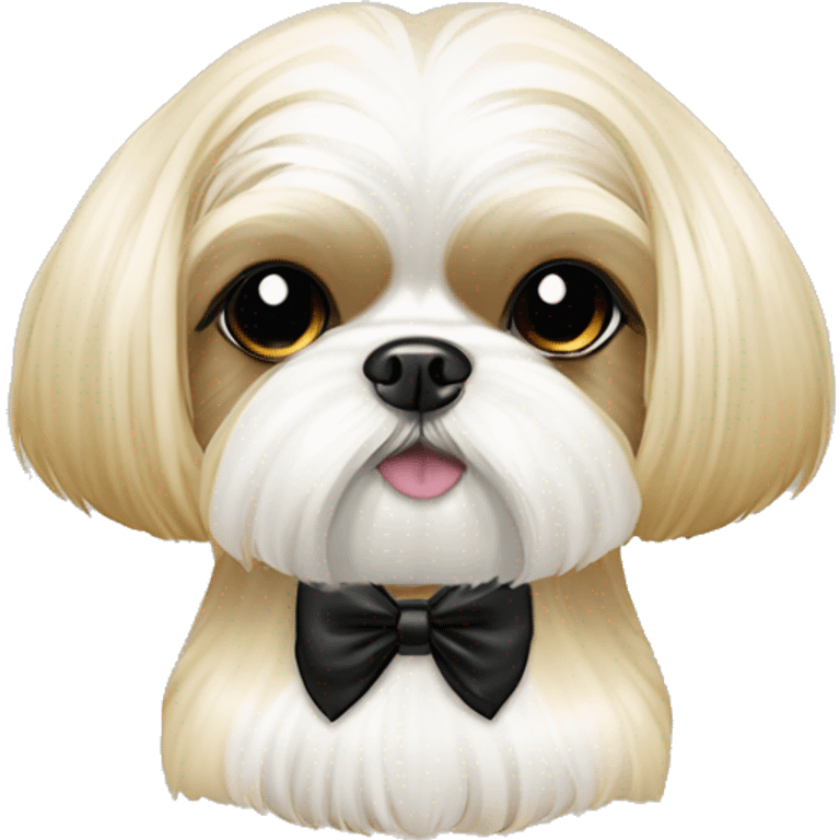 golden cream shih tzu white girl cute medium hair goth bow emoji