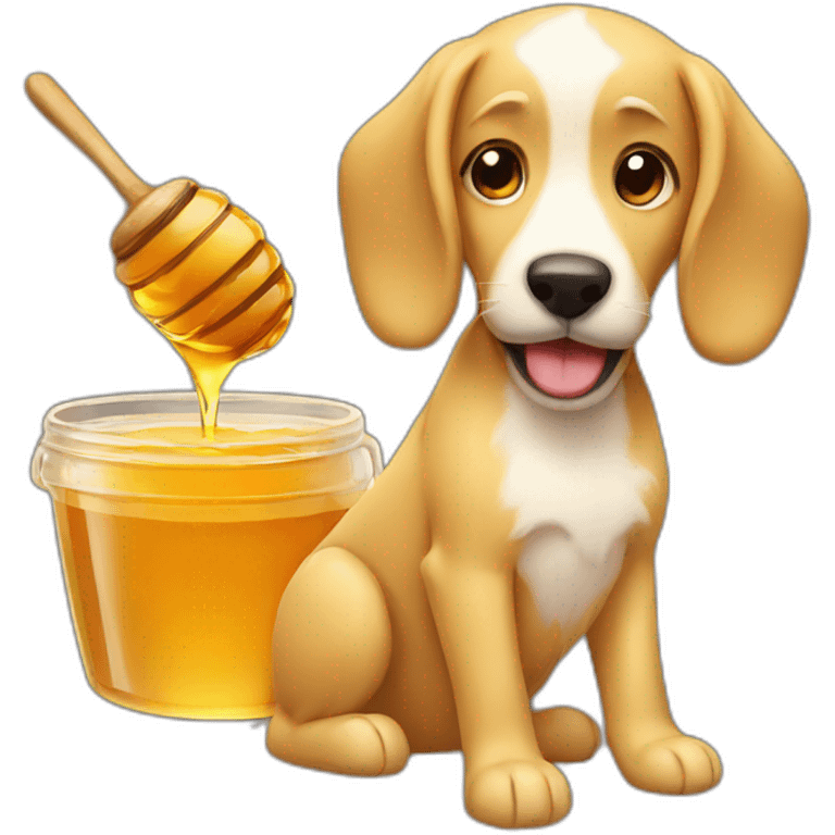 Honey with dog emoji