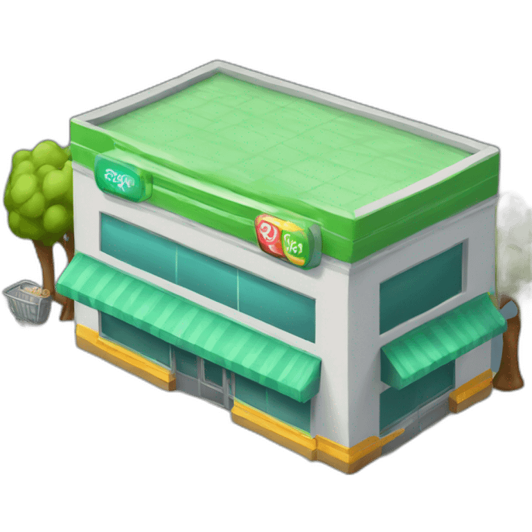 Game-set supermarket exterior structure emoji