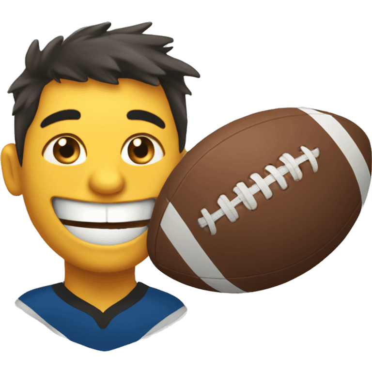 HAPPY WITH A RUGBY BALL emoji