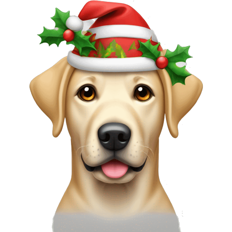 Labrador mit weihnachtsmütze emoji