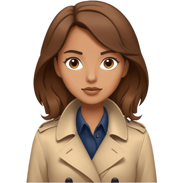 Women with brown hair in trench  emoji