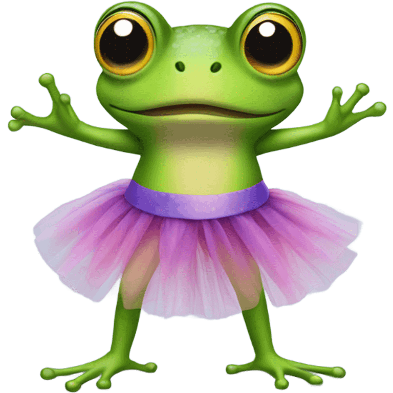 Frog in a tutu emoji