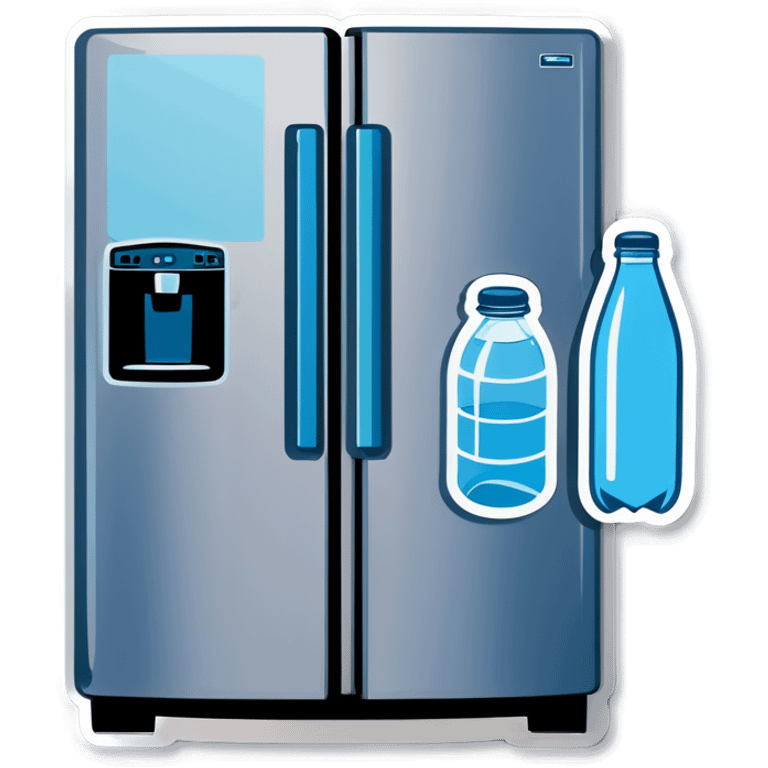 Fridge with water bottles  emoji