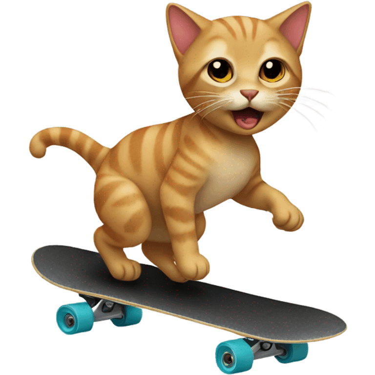 Cat skateboarding emoji