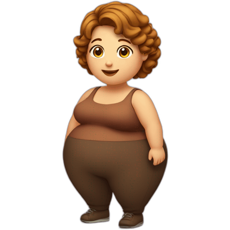 obese-woman-big-belly-cheveux-marron emoji