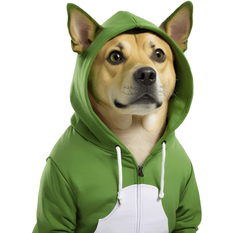 Dog wearing a hoodie emoji