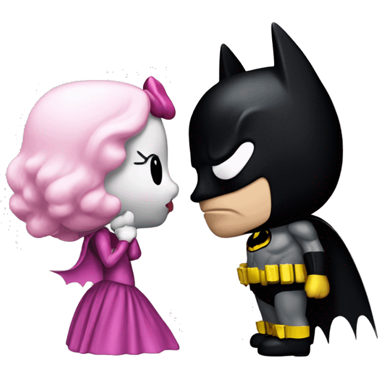 Hello kitty kissing batman emoji