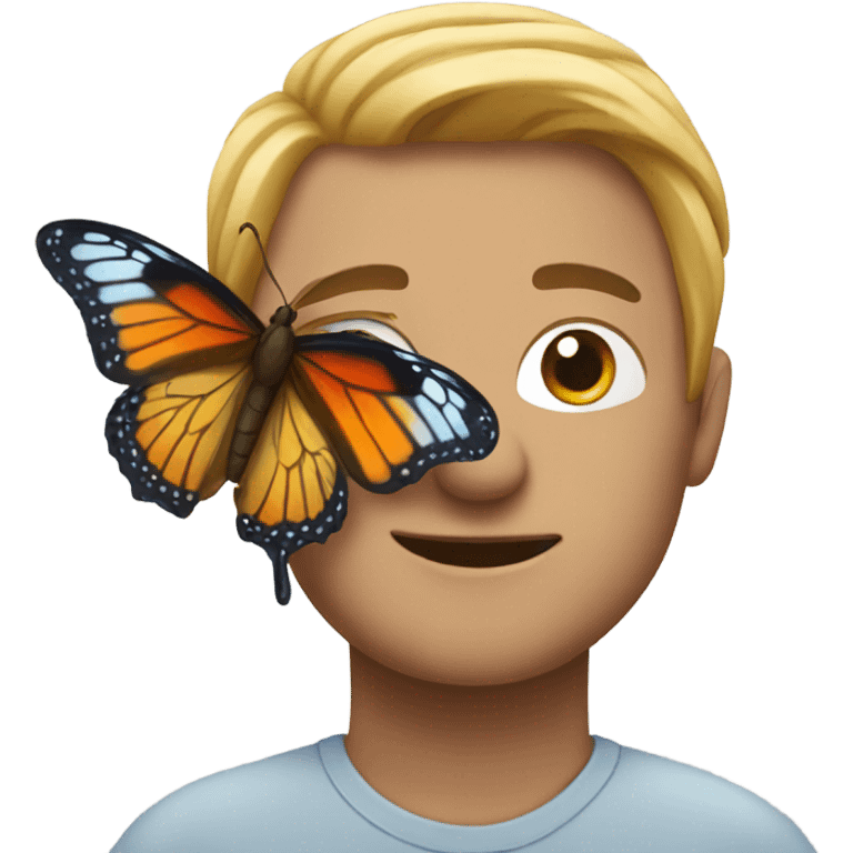 male with butterfly closeup emoji