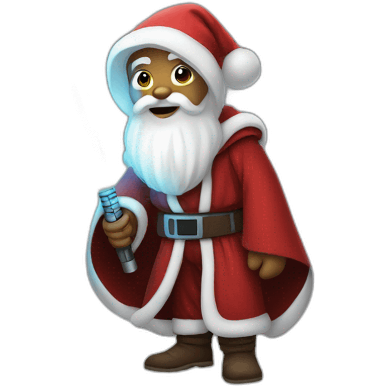 Jedi santa clause with Light saber  emoji