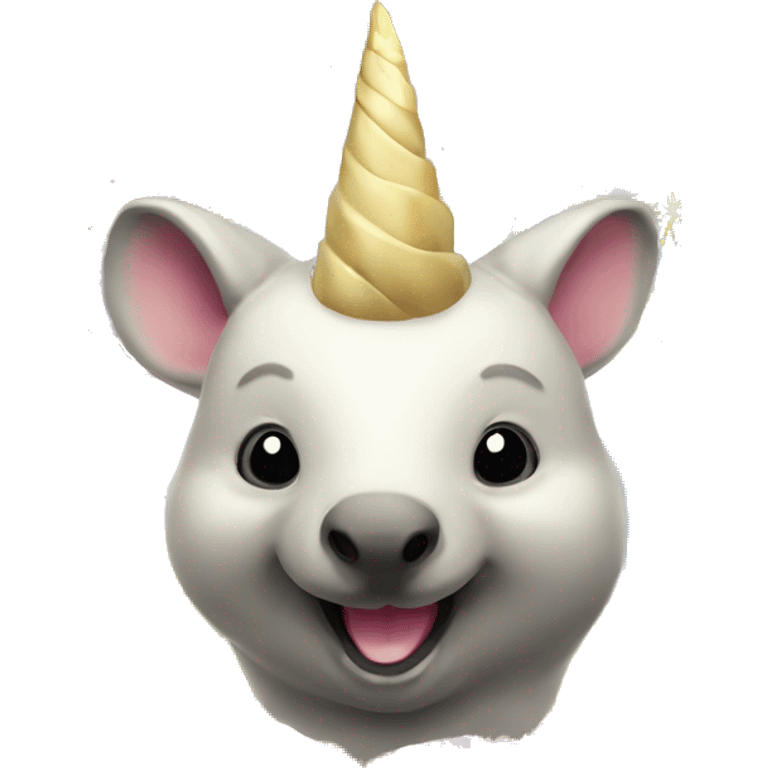 Wombat unicorn in glorious rainbow explosion emoji