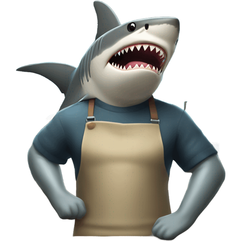 A shark bartending emoji