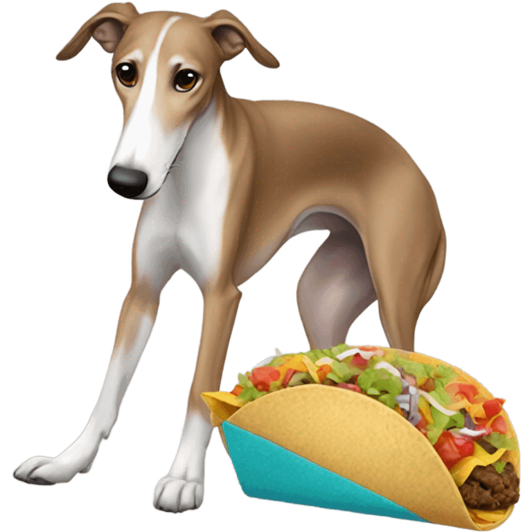 Greyhound with taco emoji