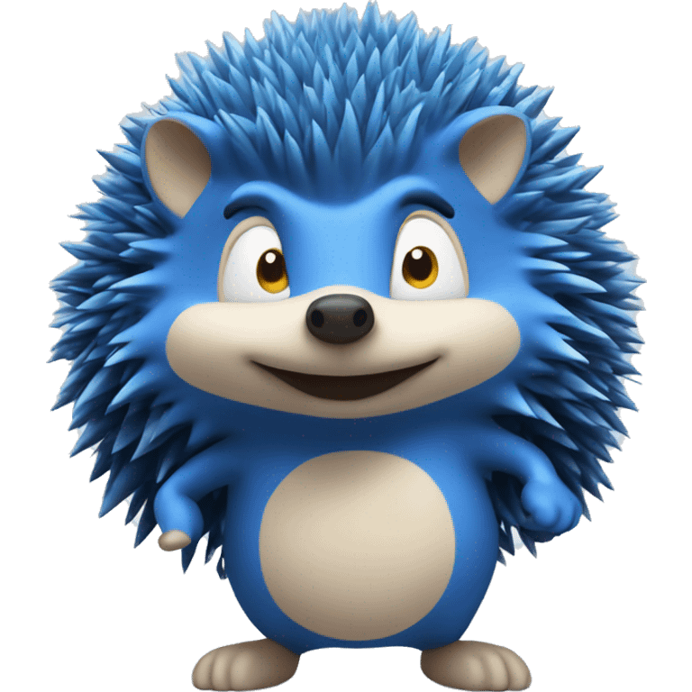 Blue hedgehog that runs fast emoji