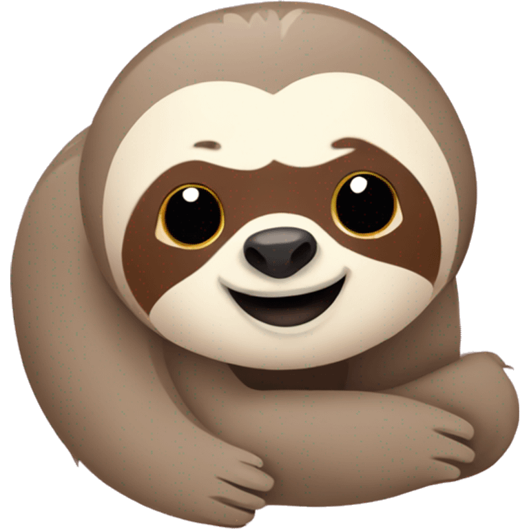 Cute sloth with hearts around him emoji