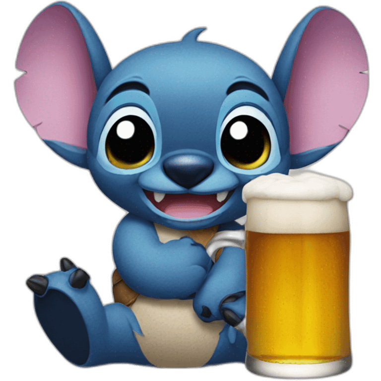 Stitch with beer emoji