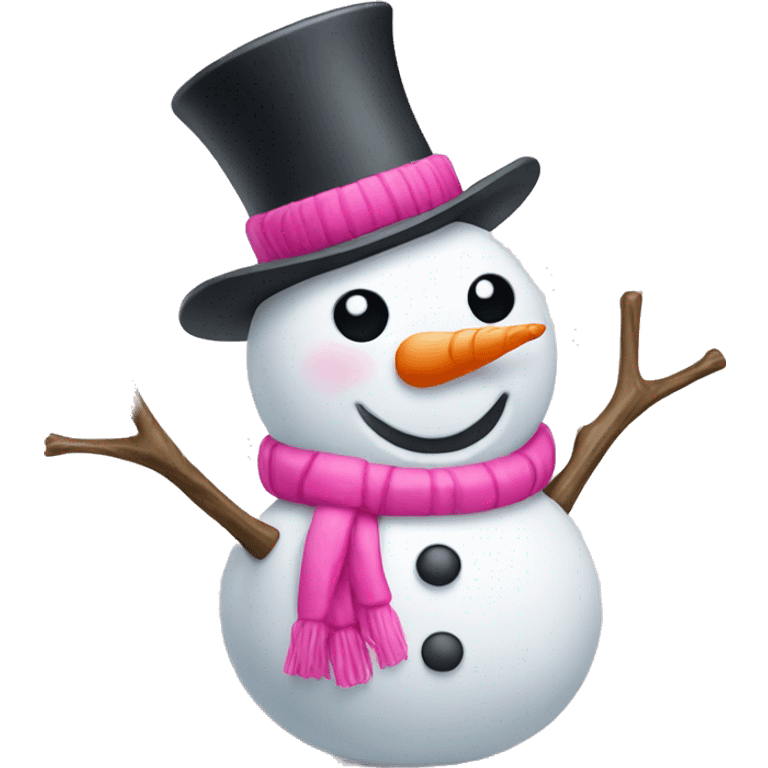 Snowman with pink accessories emoji