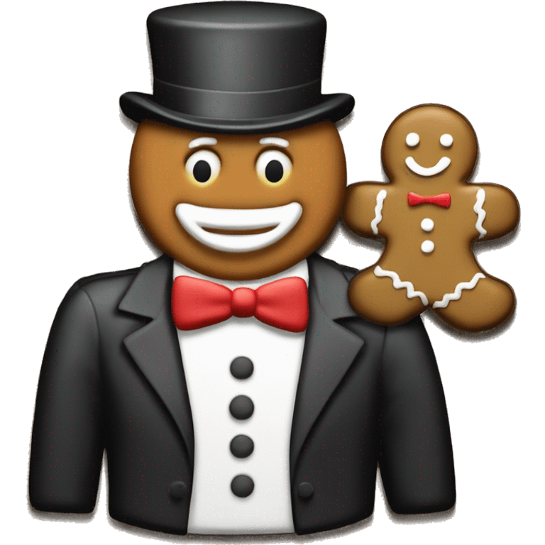 The monopoly man as a gingerbread cookie  emoji