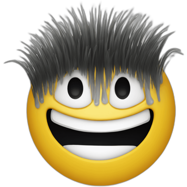 silly brush smiley with a face emoji