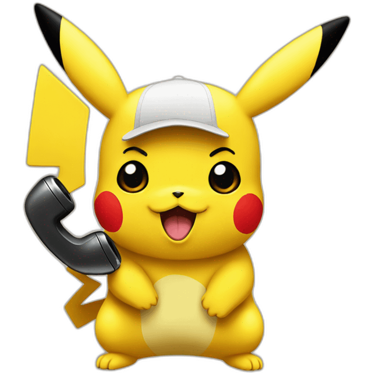 pikachu avec un telephone emoji