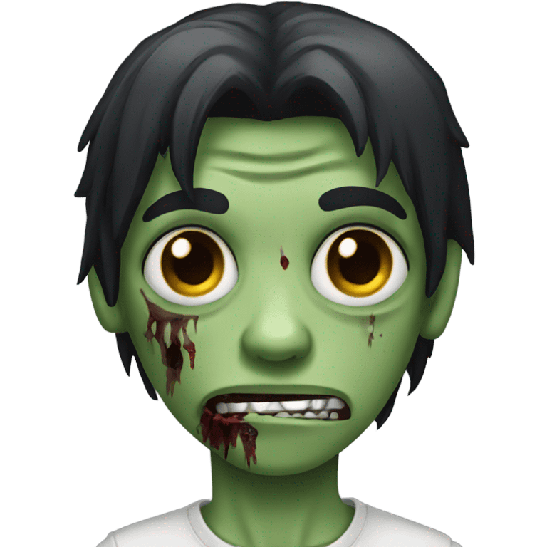 boy zombie with black long hair emoji