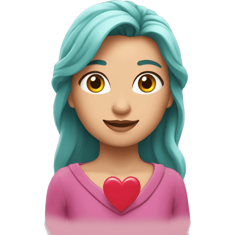 El nombre aurora dentro de un corazón rosa emoji