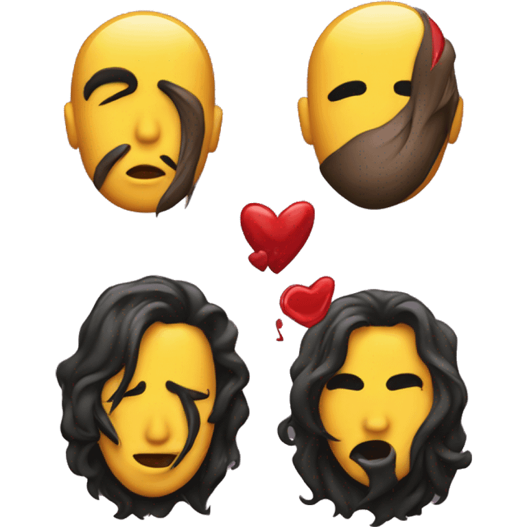 kiss band logo with four emoji