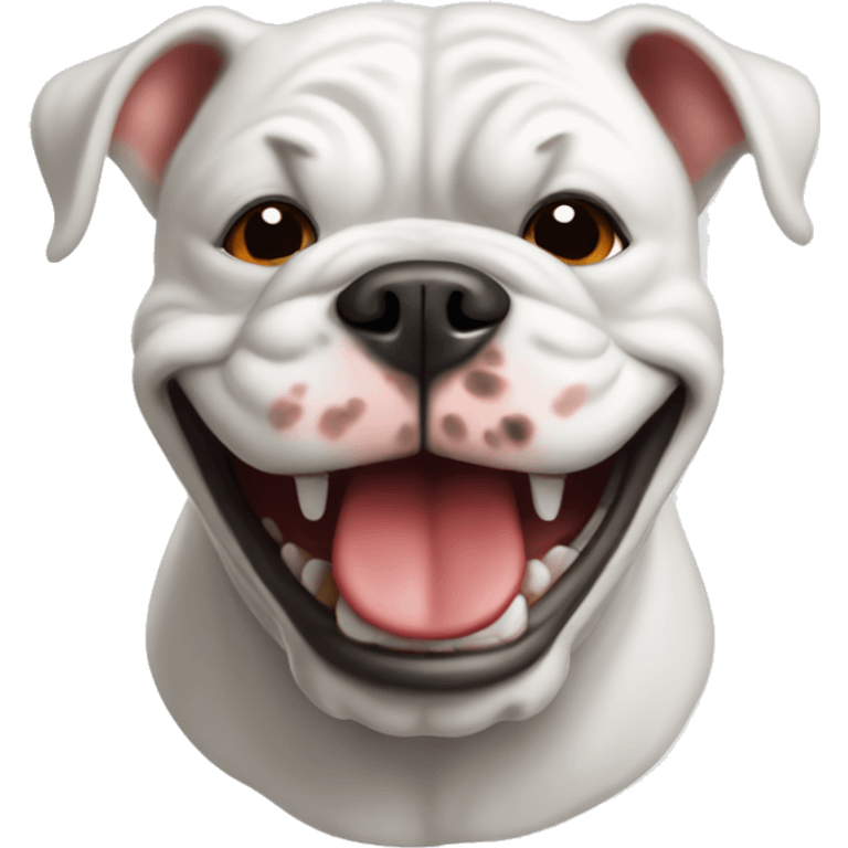 uga white bulldog emoji wearing red smiling emoji