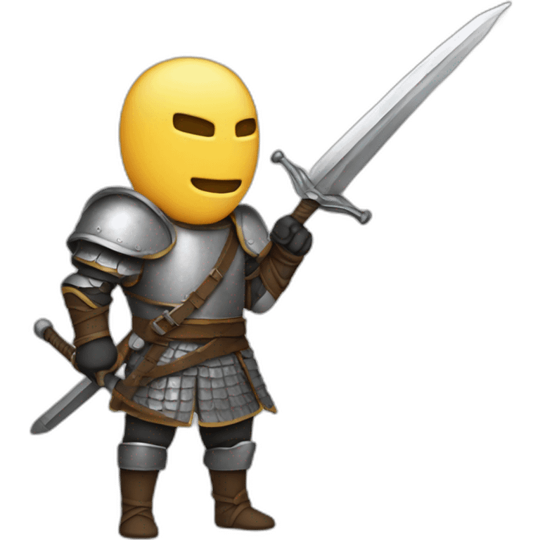 unarmored man with sword and buckler emoji