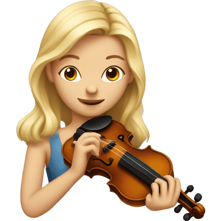 blond girl playing a violin emoji