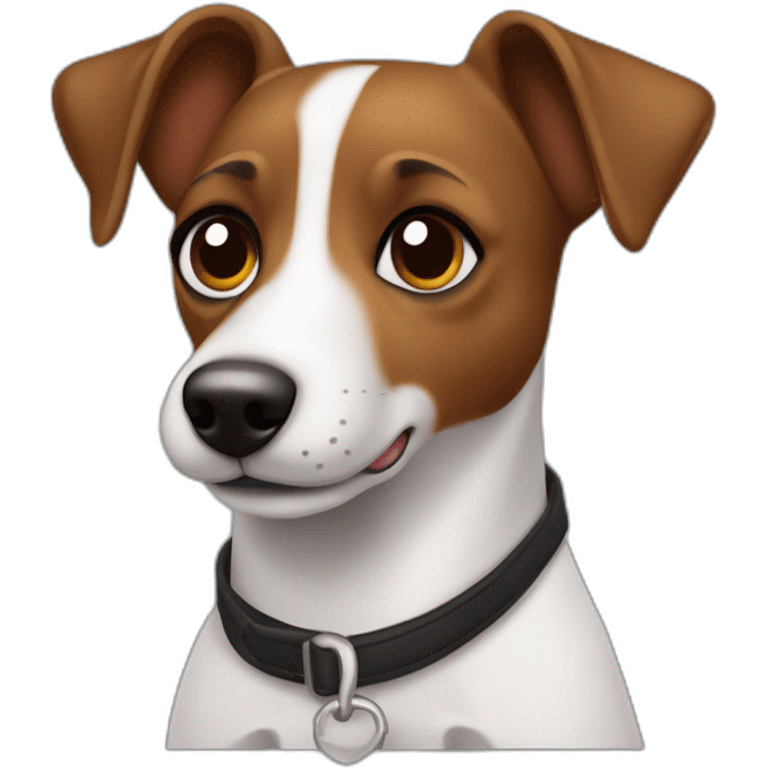 Jack russel noir et marron avec oreille dressée emoji