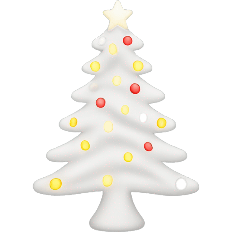 White Christmas tree with lights  emoji