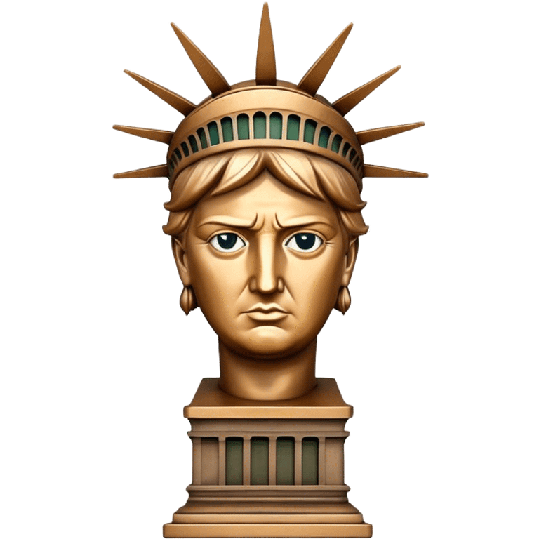 Statue of liberty with Donald Trump face emoji