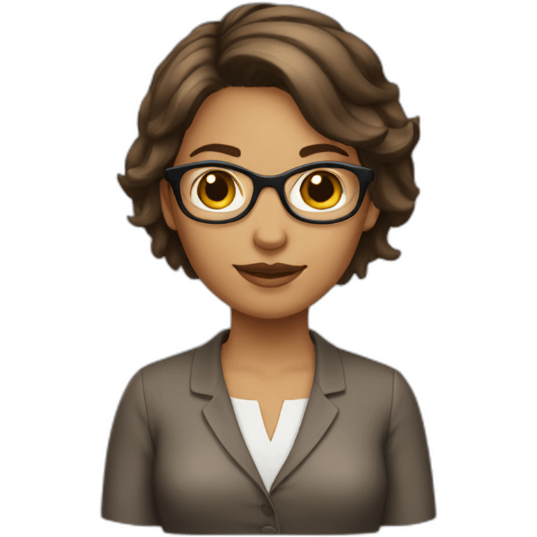 librarian girl brown short hair emoji