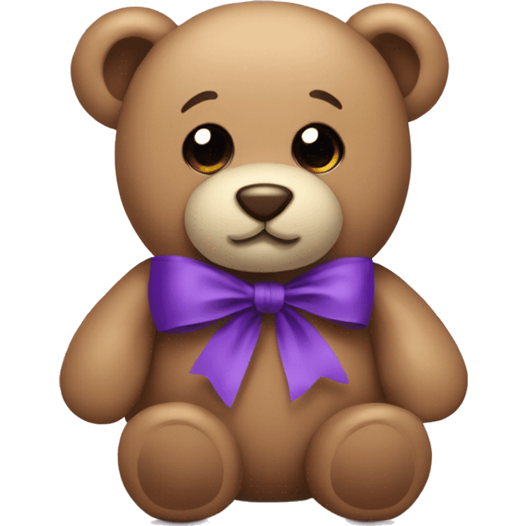 Teddy beart with purple ribbon emoji