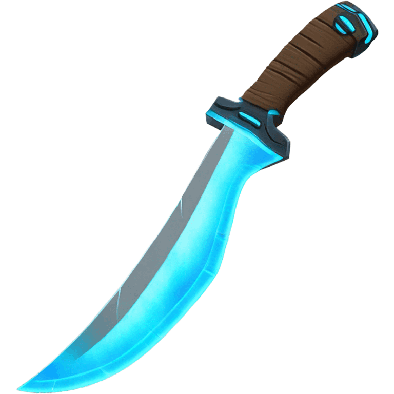 sci-fi long machete with blue ray blade emoji